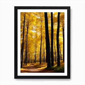 Yellow Autumn Forest 2 Art Print