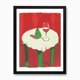 Pear And Wine Art Print