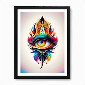 Energy Flow, Symbol, Third Eye Tattoo 1 Art Print
