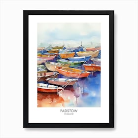 Padstow 2 Watercolour Travel Poster Art Print