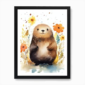 Cute Mole Watercolor Art Print