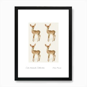 Cute Animals Collection Deer Fawn 4 Art Print
