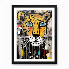 Street Safari Dreams: Cheetah's Neo-Expressionist Prowess Art Print