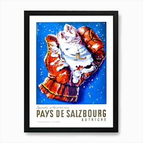 Salzburg, Small Village In A Hand Art Print