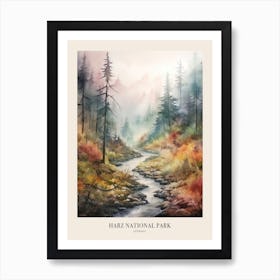 Autumn Forest Landscape Harz National Park Germany Poster Art Print