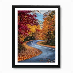 Beautiful Road In Autumn 1 Art Print