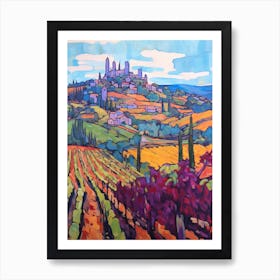 San Gimignano Italy 2 Fauvist Painting Art Print