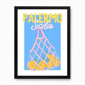 Travel Poster Palermo (Blue) Art Print