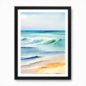 North Berwick Beach, East Lothian, Scotland Watercolour Art Print