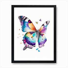 Butterfly Flying In Sky Decoupage 1 Art Print