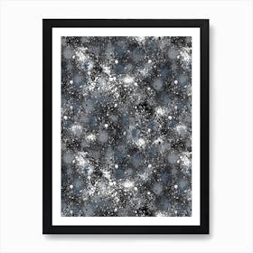 Ink Splatter Dust Black Art Print