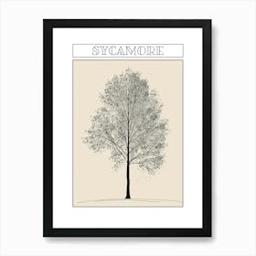 Sycamore Tree Minimalistic Drawing 2 Poster Art Print