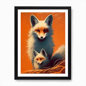 Foxes Art Print