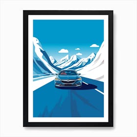 A Buick Regal In The Route Des Grandes Alpes Illustration 2 Art Print