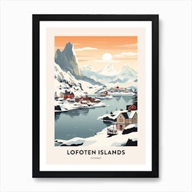 Vintage Winter Travel Poster Lofoten Islands Norway 1 Art Print