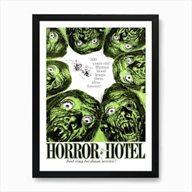 Horror Hotel, Zombies, Movie Poster Art Print