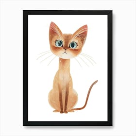 Abyssinian Cat Clipart Illustration 1 Art Print