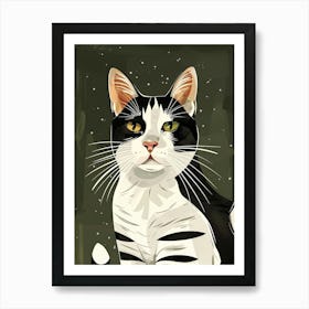 Black And White Cat 35 Art Print