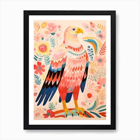 Pink Scandi Eagle 3 Art Print