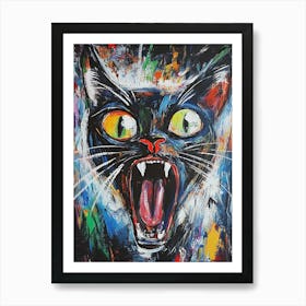 Fantastic Screaming Cat 4 Art Print