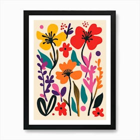 Flowers On A White Background 15 Art Print