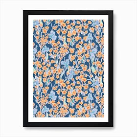 Peach Floral Print Art Print