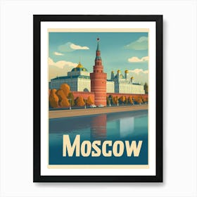 Aihrgdesign A Classic 1960s Travel Poster For Moscow 1 Art Print