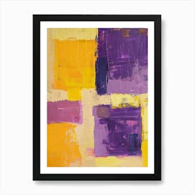 Purple And Yellow Squares Art Print