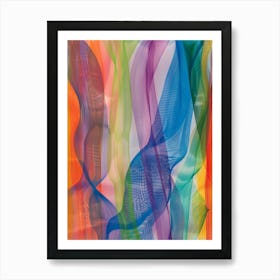 Rainbow Wavy Lines Art Print