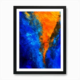 Abstract - Blue And Orange Abstract Painting Poster