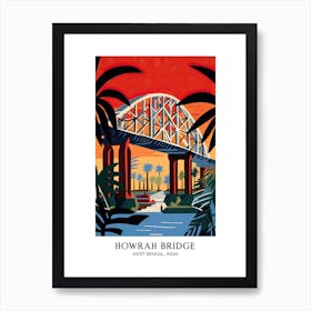 Howrah Bridge, West Bengal, India Colourful 1 Travel Poster Art Print