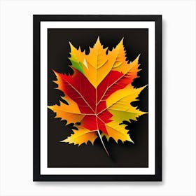 Maple Leaf Vibrant Inspired 2 Art Print