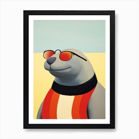 Little Elephant Seal 1 Wearing Sunglasses Art Print