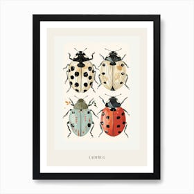 Colourful Insect Illustration Ladybug 11 Poster Art Print