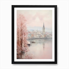 Dreamy Winter Painting Zurich Switzerland 7 Art Print