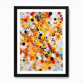 Bees Vivid Colour 6 Art Print