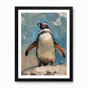 Galapagos Penguin Colour Block Painting 2 Art Print