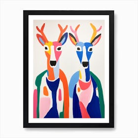 Colourful Kids Animal Art Antelope 2 Art Print
