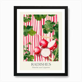 Marche Aux Legumes Radishes Summer Illustration 4 Art Print