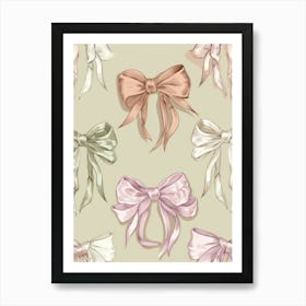 Coquette In Sage And Pink5 Pattern Art Print