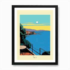 Poster Of Minimal Design Style Of Nice, France 4 Art Print