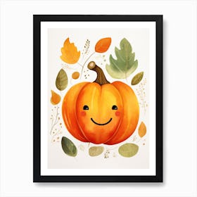 Friendly Kids Pumpkin 1 Art Print