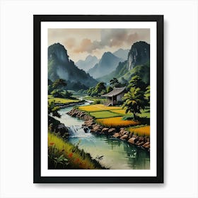 Peaceful Village Art Print