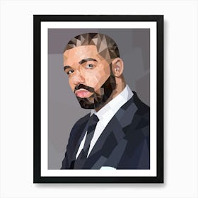 Polygonal Portrait Of Drake Art Print