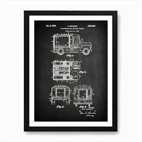 Milk Truck Patent Print Refrigerated Milk Truck Wall Art Vintage Truck Decor Milk Truck Blueprint Truck Decor Milk Truck Vt8671 Art Print