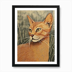 Oriental Shorthair Relief Illustration 1 Art Print