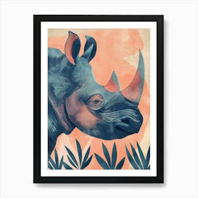 Rhino In Pink Art Print