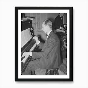 Piano Player With The Orchestra At A Dance During The San Angelo Fat Stock Show, San Angelo, Texas By Russell Lee Art Print