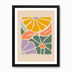 Abstract Floral colorful Art Print