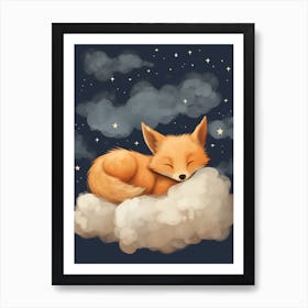 Baby Fox 9 Sleeping In The Clouds Art Print